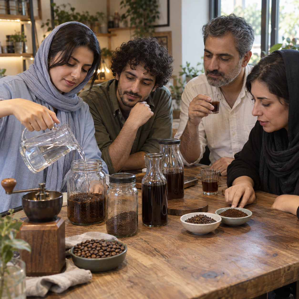 بازسازی واقع‌گرایانه از مشارکت در کارگاه تهیه قهوه کلدبرو